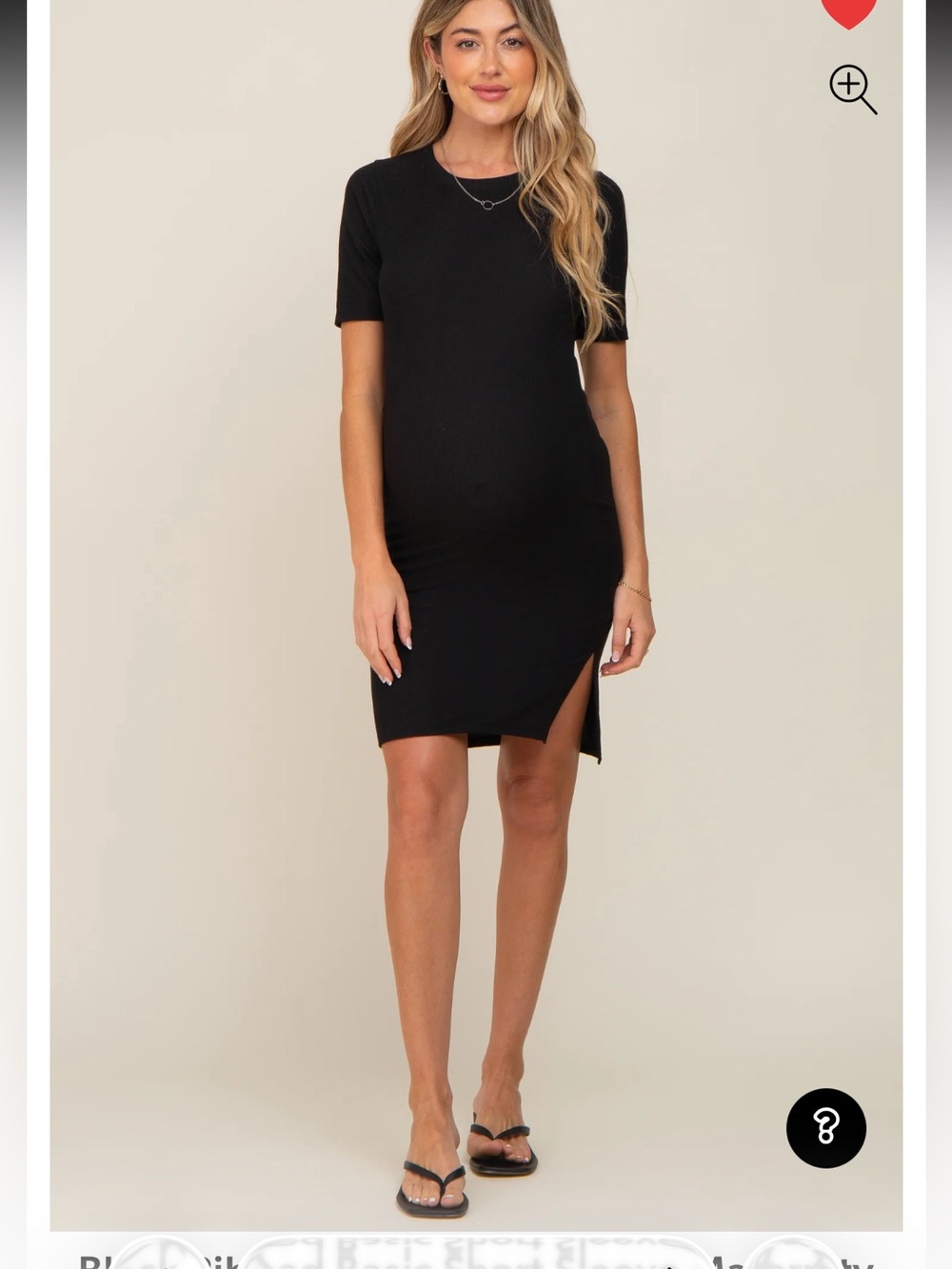 Black short sleeve maternity dress